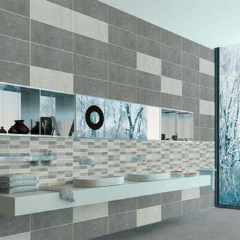 Κολοσσός Esenza Mosaico Crema- Πλακάκι τοίχου μπάνιου 25x50 Matt, Ανάγλυφο - Image 2