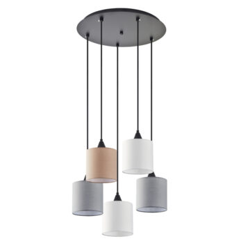 Home Lighting - Φωτιστικό οροφής ADEPT FLEX White, Grey, Brown Fabric Shade Pendant Πολύφωτο