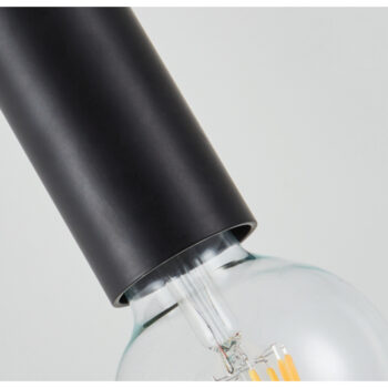 Home Lighting - Φωτιστικό οροφής ADEPT TUBE BLACK Black Pendant Πολύφωτο -2