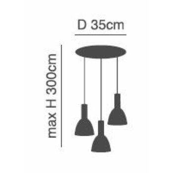 Home Lighting - Φωτιστικό οροφής ADEPT TUBE Black Pendant Black Metal Shade Τρίφωτο-2