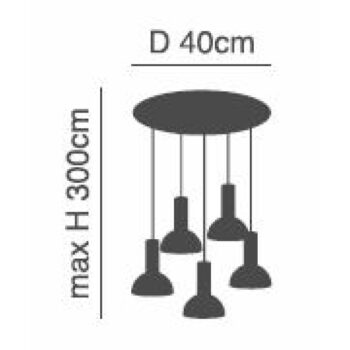 Home Lighting - Φωτιστικό οροφής ADEPT TUBE Nickel Matt Pendant Black Metal Shade Πολύφωτο-1