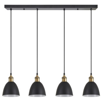 Home Lighting - Φωτιστικό οροφής MAGNUM BRONZE Black Metal Shade Pendant Πολύφωτο