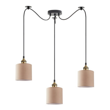 Home Lighting - Φωτιστικό οροφής MAGNUM BRONZE Brown Shade Pendant Τρίφωτο