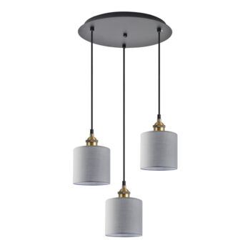 Home Lighting - Φωτιστικό οροφής MAGNUM BRONZE Grey Shade Pendant Τρίφωτο