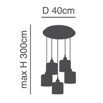 Home Lighting - Φωτιστικό οροφής MAGNUM BRONZE White Shade Pendant Πολύφωτο-2