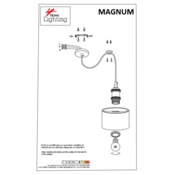 Home Lighting - Φωτιστικό οροφής MAGNUM BRONZE Black Metal Shade Pendant Τρίφωτο - Image 4