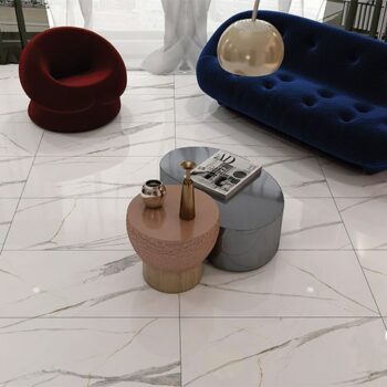 Κολοσσός Kebo White- Πλακάκι τοίχου/δαπέδου 60x120 πορσελανάτο Γυαλιστερό, Rectified - Image 2
