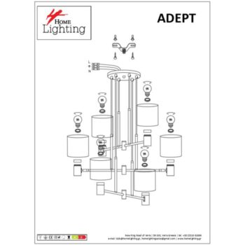 Home Lighting - Φωτιστικό οροφής ADEPT PENDANT Black Metal Pendant Brown Shade Πολύφωτο - Image 5
