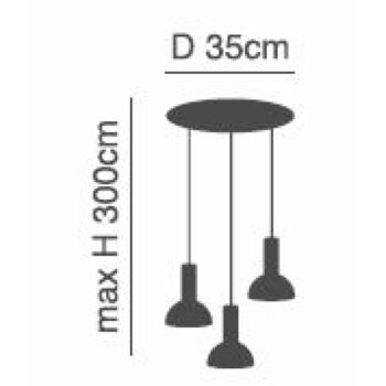 Home Lighting - Φωτιστικό οροφής ADEPT TUBE Black Pendant Black Metal Shade Τρίφωτο - Image 3