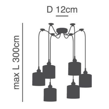 Home Lighting - Φωτιστικό οροφής MAGNUM FLEX White, Grey, Brown Shade Pendant Πολύφωτο - Image 5