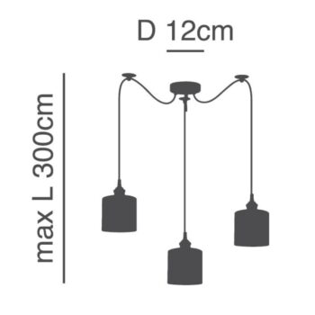 Home Lighting - Φωτιστικό οροφής MAGNUM FLEX White, Grey, Brown Shade Pendant Τρίφωτο - Image 4