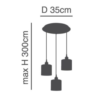 Home Lighting - Φωτιστικό οροφής MAGNUM FLEX White, Grey, Brown Shade Pendant Τρίφωτο - Image 5