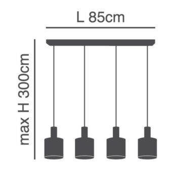 Home Lighting - Φωτιστικό οροφής ADEPT FLEX Gold Matt Pendant White, Grey, Brown Fabric Shade Πολύφωτο - Image 2