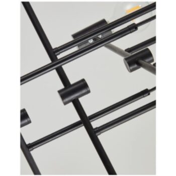 Home Lighting - Φωτιστικό οροφής ADEPT BLACK PENDANT GREY SHADE Shade Πολύφωτο-1