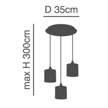 Home Lighting - Φωτιστικό οροφής ADEPT FLEX White, Grey, Brown Fabric Shade Pendant Τρίφωτο-2