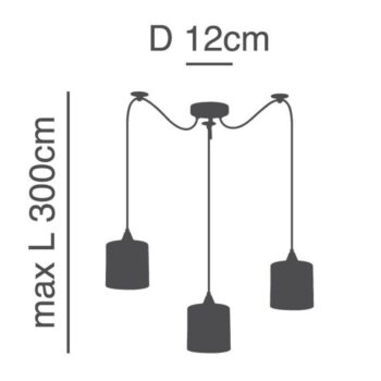 Home Lighting - Φωτιστικό οροφής ADEPT FLEX White, Grey, Brown Fabric Shade Pendant Τρίφωτο-2