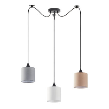 Home Lighting - Φωτιστικό οροφής ADEPT FLEX White, Grey, Brown Fabric Shade Pendant Τρίφωτο