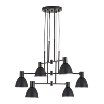 Home Lighting - Φωτιστικό οροφής ADEPT PENDANT Black Metal Pendant Black Metal Shade Πολύφωτο