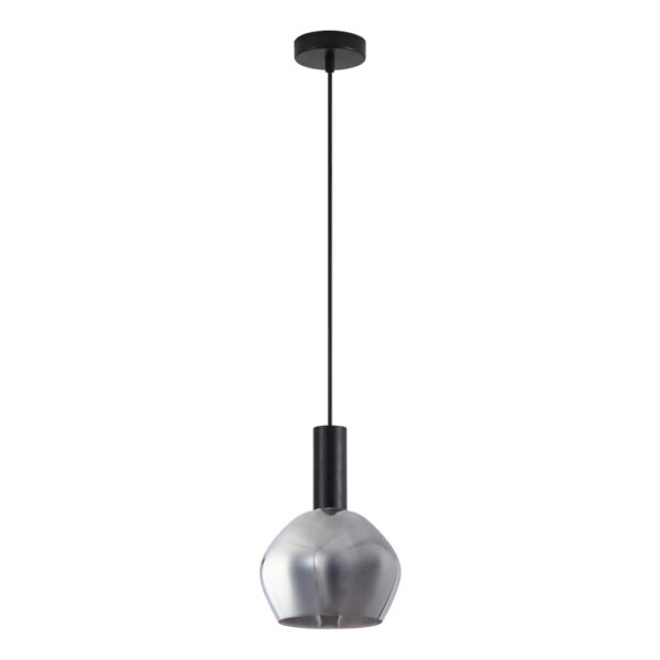 Home Lighting - Φωτιστικό οροφής ADEPT TUBE Black Pendant Smoked Glass Μονόφωτο