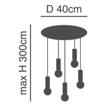Home Lighting - Φωτιστικό οροφής ADEPT TUBE Black Pendant Πολύφωτο-2