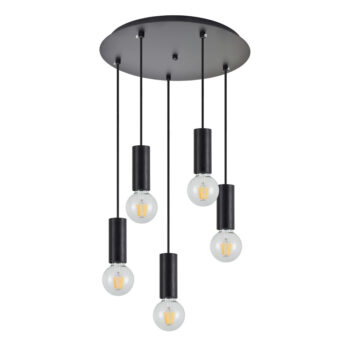 Home Lighting - Φωτιστικό οροφής ADEPT TUBE Black Pendant Πολύφωτο