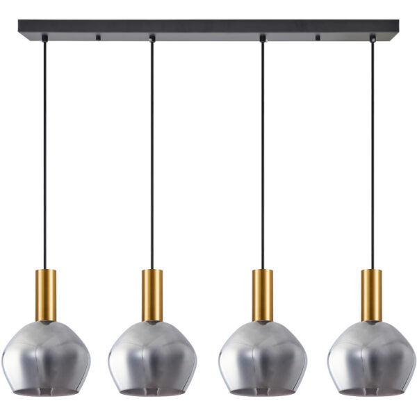 Home Lighting - Φωτιστικό οροφής ADEPT TUBE Gold Matt Pendant Smoked Glass Πολύφωτο