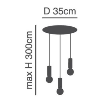 Home Lighting - Φωτιστικό οροφής ADEPT TUBE Gold Matt Pendant Τρίφωτο-2