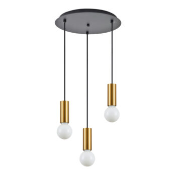 Home Lighting - Φωτιστικό οροφής ADEPT TUBE Gold Matt Pendant Τρίφωτο