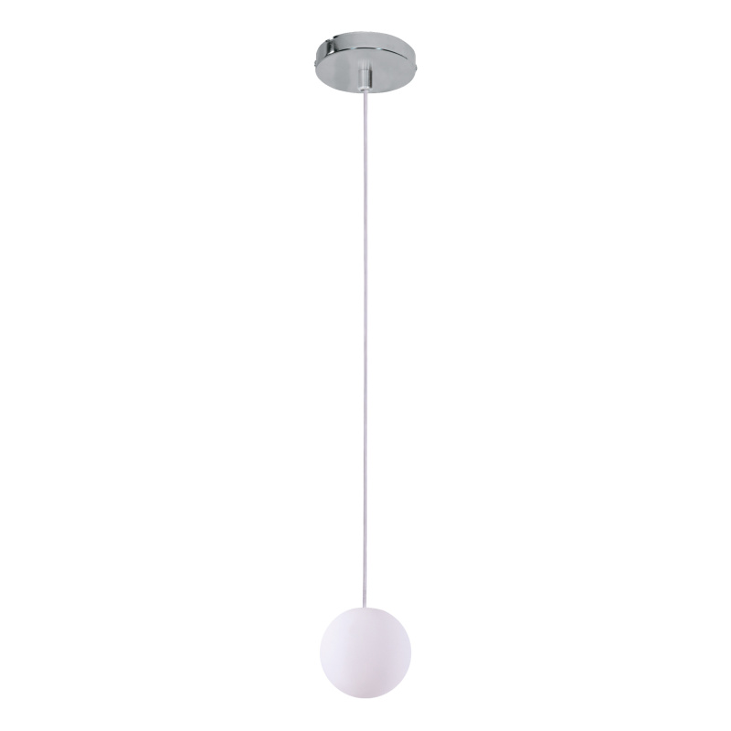 Home Lighting - Φωτιστικό οροφής ALESSIA Φ10 WHITE OPAL GLASS PENDANT METAL CHROME BODY Μονόφωτο