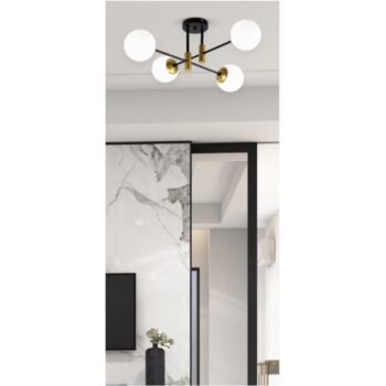 Home Lighting - Φωτιστικό οροφής CROSS BLACK AND GOLD CEILING Ε3 Πολύφωτο