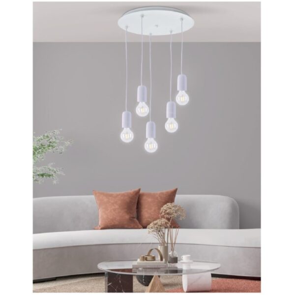 Home Lighting - Φωτιστικό οροφής IRIS PENDANT LAMP WHITE Μονόφωτο