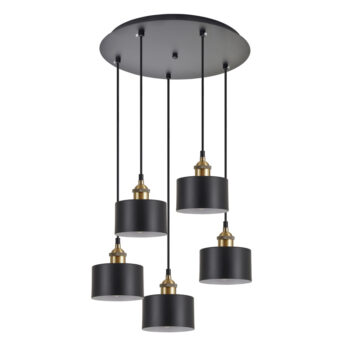 Home Lighting - Φωτιστικό οροφής MAGNUM BRONZE Black Metal Shade Pendant Πολύφωτο