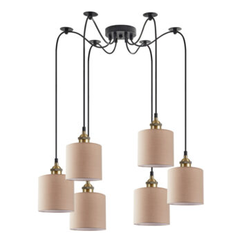Home Lighting - Φωτιστικό οροφής MAGNUM BRONZE Brown Shade Pendant Πολύφωτο