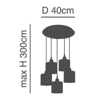 Home Lighting - Φωτιστικό οροφής MAGNUM BRONZE Grey Shade Pendant Πολύφωτο-2