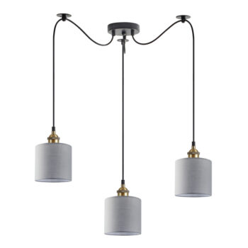 Home Lighting - Φωτιστικό οροφής MAGNUM BRONZE Grey Shade Pendant Τρίφωτο