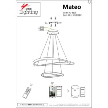 Home Lighting - Φωτιστικό οροφής SMART 82 MATEO PENDANT COFFEE BROWN LED