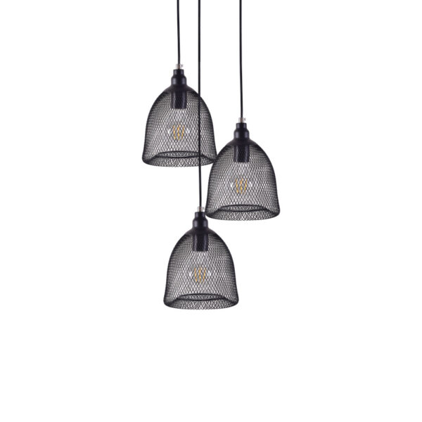 Home Lighting - Φωτιστικό οροφής ZOLA PENDANT LAMP BLACK MATT Τρίφωτο