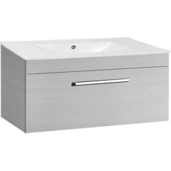 Gloria Motivo Up 90 cm Bianco Grigio - Σετ Έπιπλο Μπάνιου με Νιπτήρα