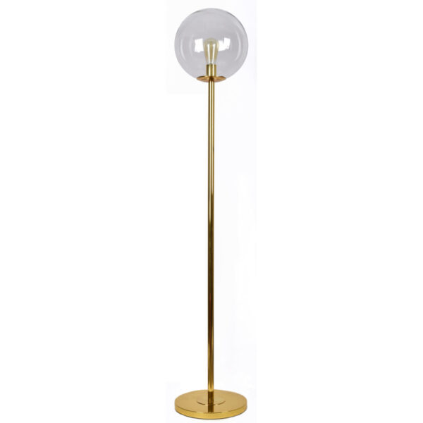Home Lighting - Φωτιστικό Επιδαπέδιο GOLD FLOOR LAMP GLOBE CLEAR 1B2 Μονόφωτο