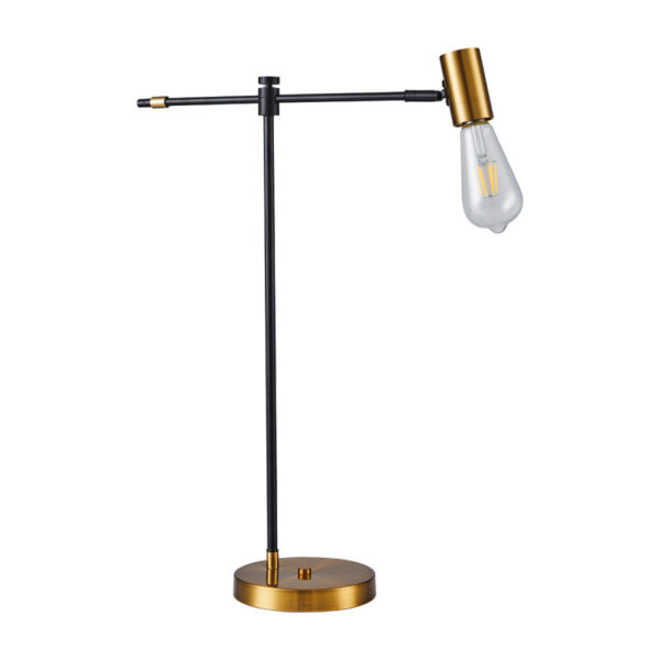 Home Lighting - Φωτιστικό Επιτραπέζιο ADEPT GOLD MATT AND BLACK TABLE LAMP 1Β1 Μονόφωτο