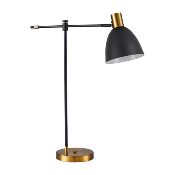 Home Lighting - Φωτιστικό Επιτραπέζιο ADEPT TABLE LAMP Gold Matt and Black Metal Table Lamp Black Metal Shade Μονόφωτο