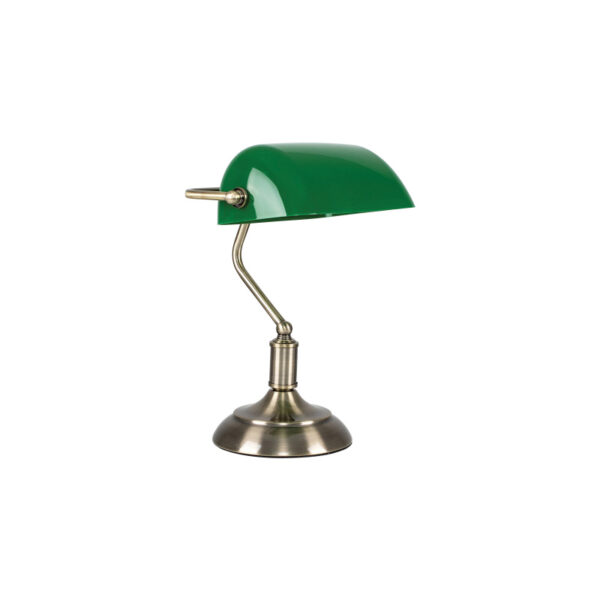 Home Lighting - Φωτιστικό Επιτραπέζιο CAMERON TABLE LAMP WITH GREEN GLASS Β2 Μονόφωτο