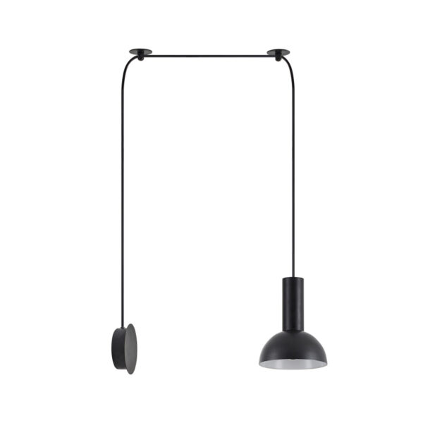 Home Lighting - Φωτιστικό κρεμαστό ADEPT TUBE Black Matt Wall Lamp Black Metal Shade Μονόφωτο