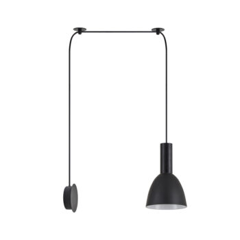 Home Lighting - Φωτιστικό κρεμαστό ADEPT TUBE Black Matt Wall Lamp Black Metal Shade Μονόφωτο