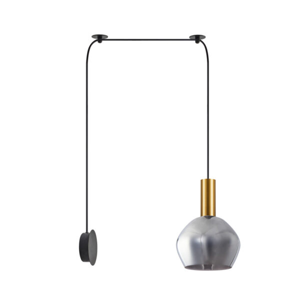 Home Lighting - Φωτιστικό κρεμαστό ADEPT TUBE Gold Matt Wall Lamp Smoked Glass Μονόφωτο
