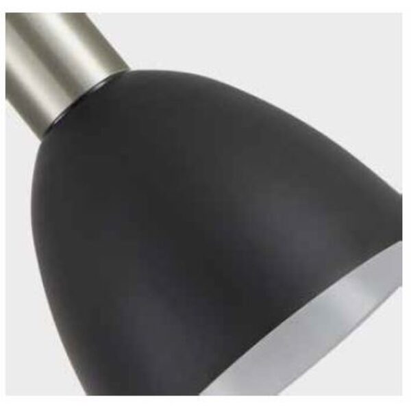 Home Lighting - Φωτιστικό κρεμαστό ADEPT TUBE Nickel Matt Wall Lamp Black Metal Shade Μονόφωτο