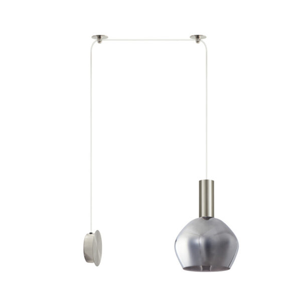 Home Lighting - Φωτιστικό κρεμαστό ADEPT TUBE Nickel Matt Wall Lamp Smoked Glass Μονόφωτο