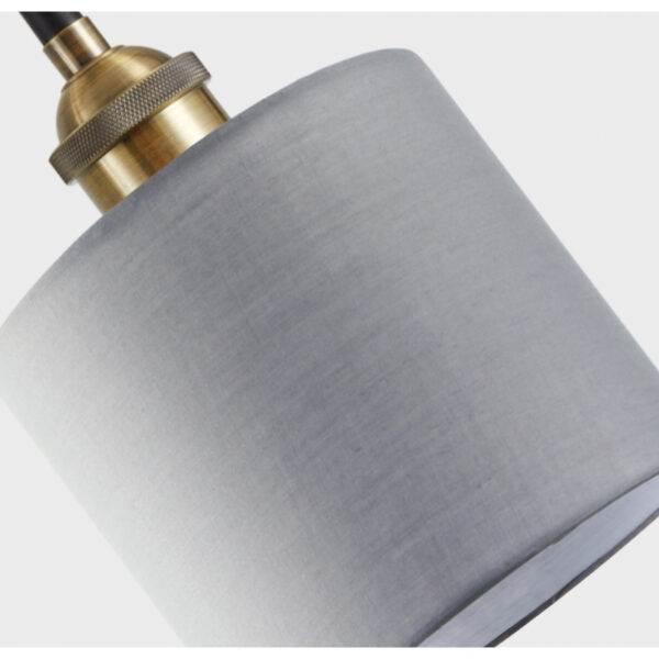Home Lighting - Φωτιστικό κρεμαστό MAGNUM BRONZE Grey Fabric Wall Lamp Μονόφωτο