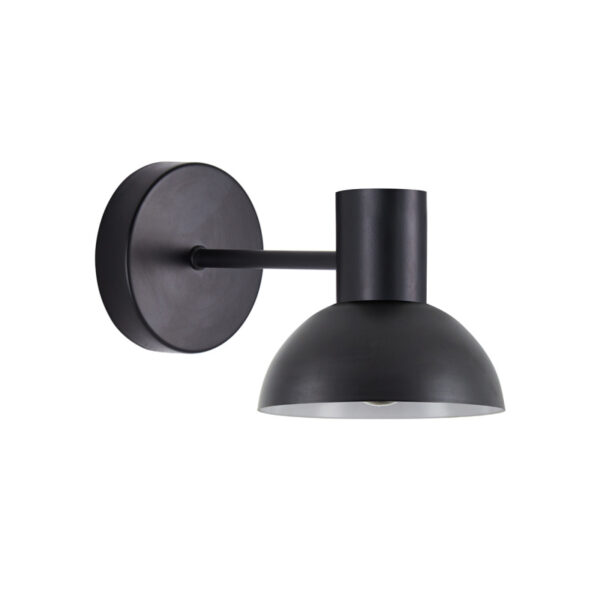 Home Lighting - Φωτιστικό τοίχου ADEPT BLACK WALL LAMP BLACK METAL SHADE Μονόφωτο