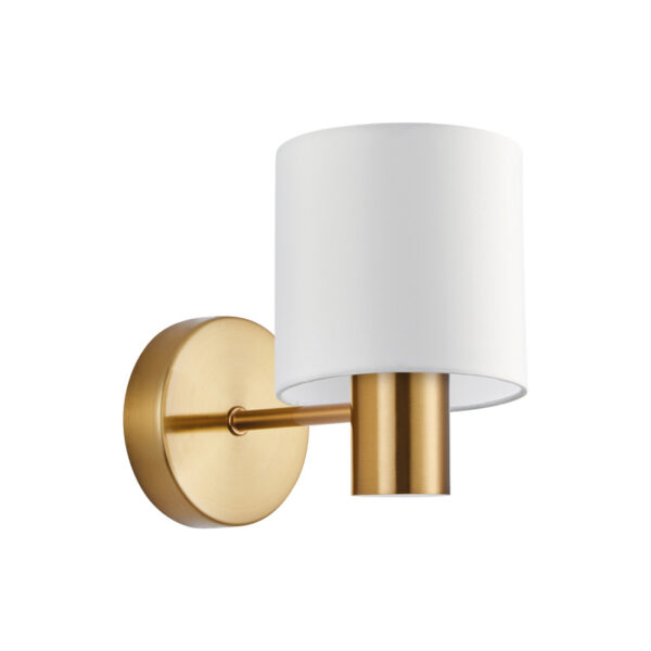 Home Lighting - Φωτιστικό τοίχου ADEPT GOLD MATT WALL LAMP WHITE SHADE Μονόφωτο